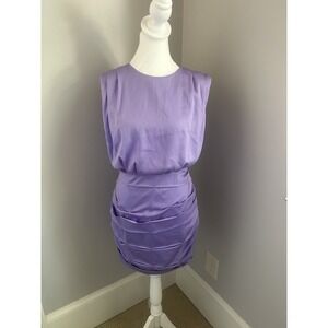 DO+BE Lilac Light Purple Dress Ruched Ruffled Drop Waist
